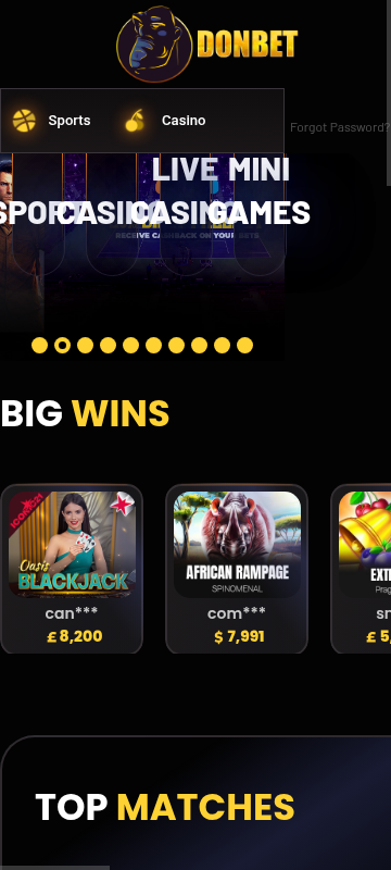 Donbet Casino mobile screenshot