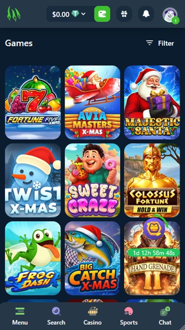 Wild.io Casino mobile screenshot